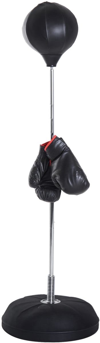 HOMCOM-Kunstleder, Kunststoff-Schwarz-43L x 43B x 144H cm-Boxsack