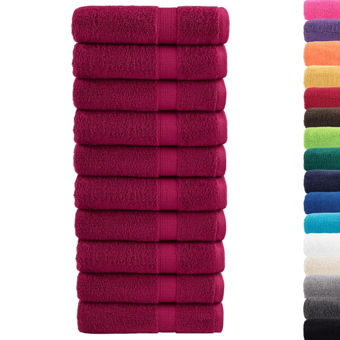 vidaXL - Handdoeken - SOLUND - 10 - st - 600 - g/m² - 50x100 - cm - bordeauxrood