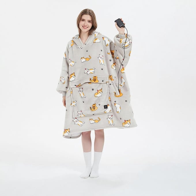 Verwarmde Hoodie - Draagbare Deken - Thuis Ontspannen - Verstelbare Warmte - Maat M