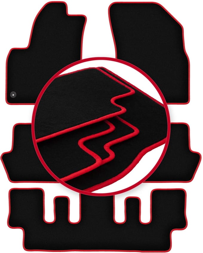 CARLUX-RED automatten voor: Citroen C4 Picasso I 7 zitplaatsen (2006-2013)