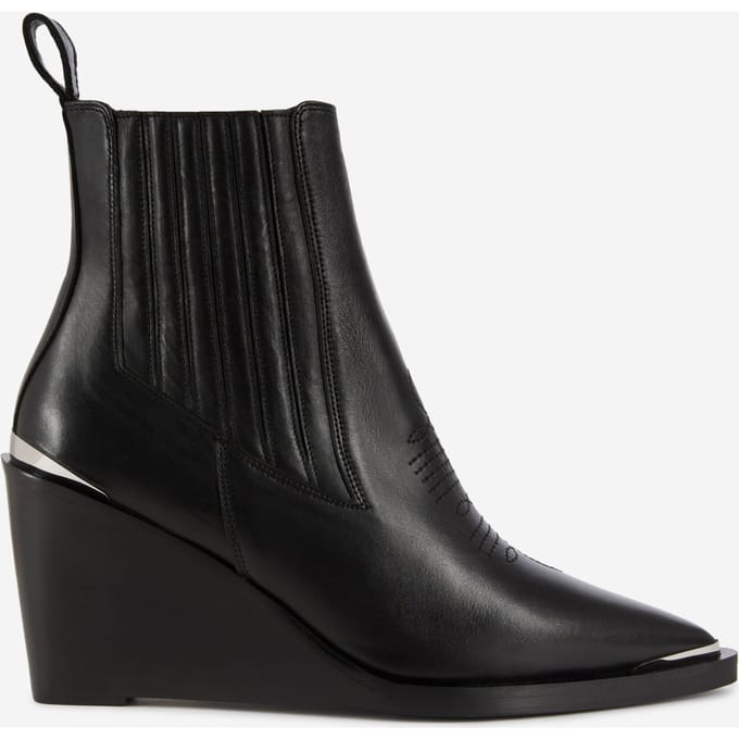 The Kooples Leather Ankle Boots With Topstitching Black Taglia: 37 | Stivali Outlet | Donna | Nero
