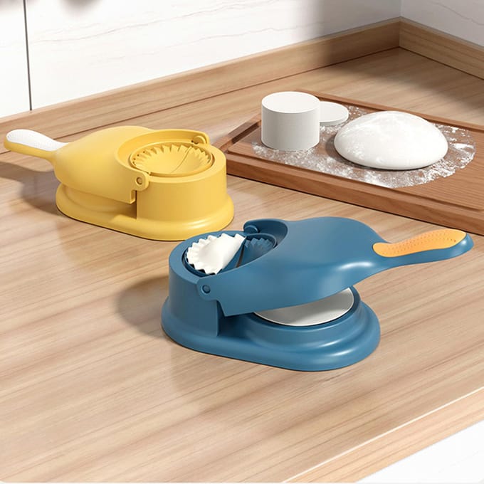 Dumpling Maker 2 in 1 Praktische Dumpling Deegmaker Machine Huishoudelijk Eenvoudig te Gebruiken Dumpling Pers beige