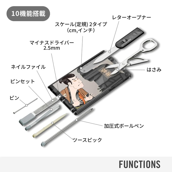 VICTORINOX SwissCard Ukiyo-e Sharaku Zwart gray