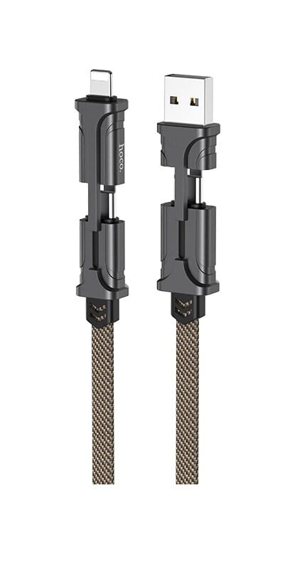Hoco 3-in-1 Kabel - Micro / USB-C / Lightning - Bruin (1.2 meter) - Sale !!