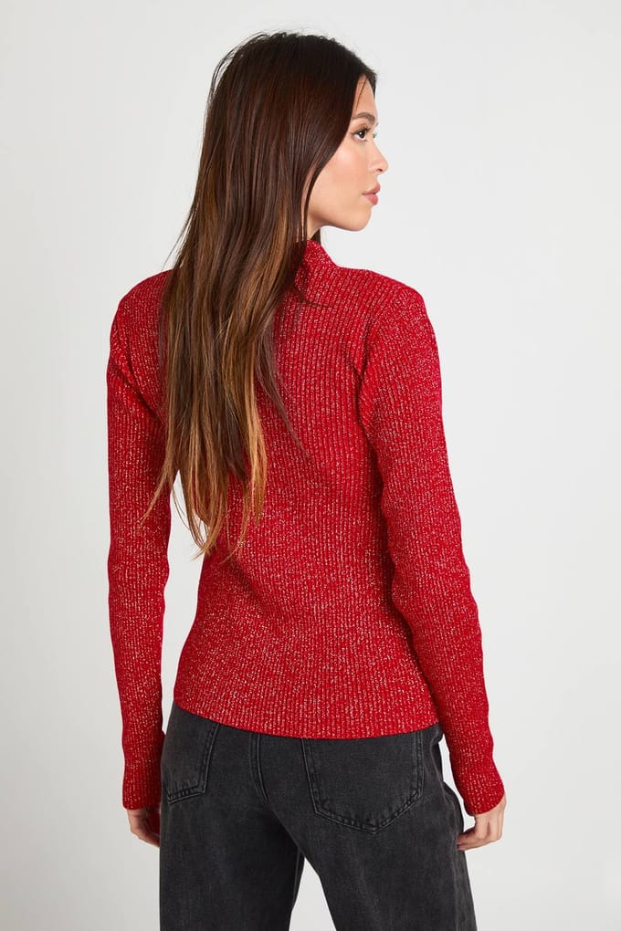 boohoo Dames Glinsterende gebreide cropped cardigan | Red | Maat: Medium