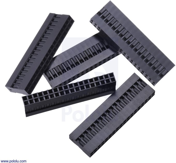 Dupont (2.54mm) Crimp Connector Housing: 2x18-Pin 5-Pack Pololu-1990