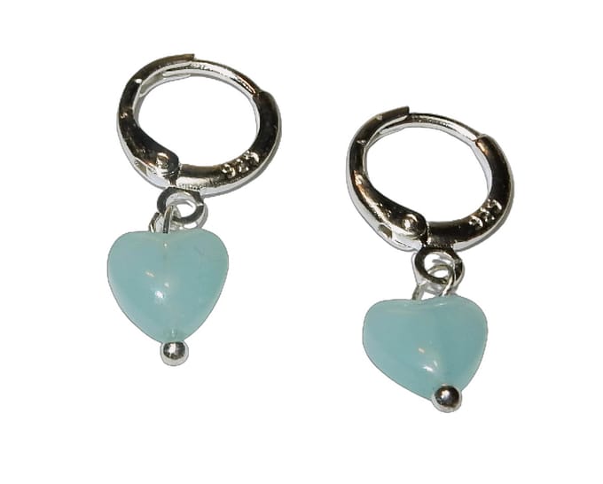 Zilveren Oorring met Blauw Aragoniet