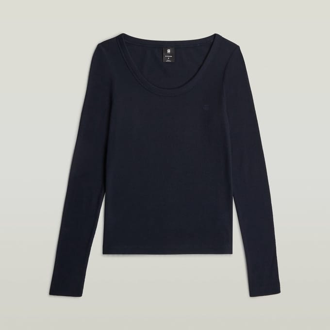 Dames-T-shirt met lange mouwen G-Star Slim Rib Open Neck