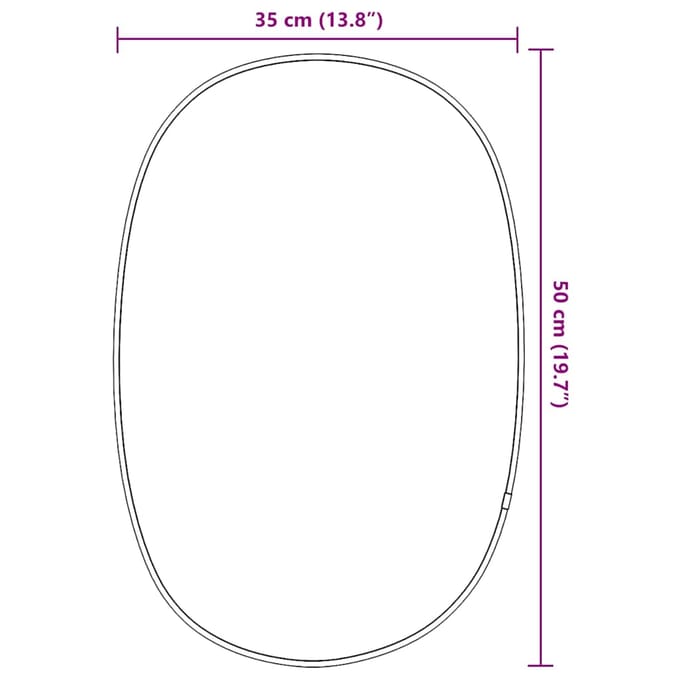 vidaXL - Wandspiegel - 50x35 - cm - goudkleurig