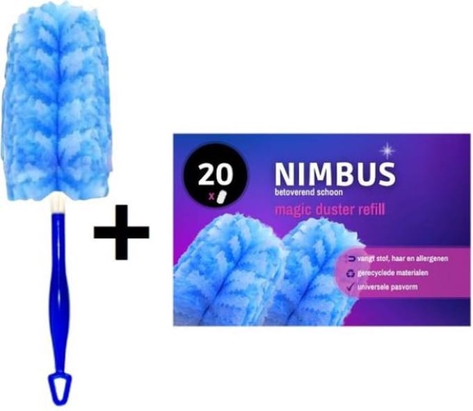 NIMBUS Magic Duster Starterkit - Handvat + 22 Navullingen - Geschikt voor Swiffer