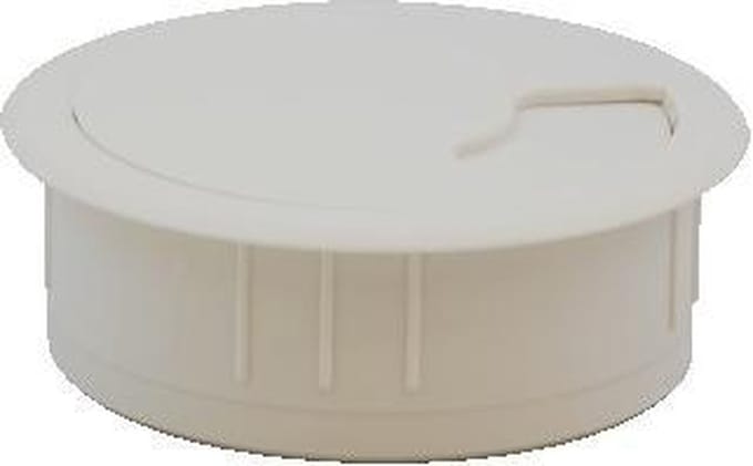 OCS - Bureaudoorvoer - 60mm Wit met draaibare deksel