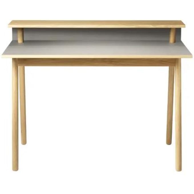 FDB Møbler - C68 Nørrebro bureau - 118 cm - gelakt eiken / linoleum champignon - bruin