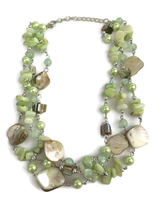 Petra's Sieradenwereld - Ketting groen geketteld (604)
