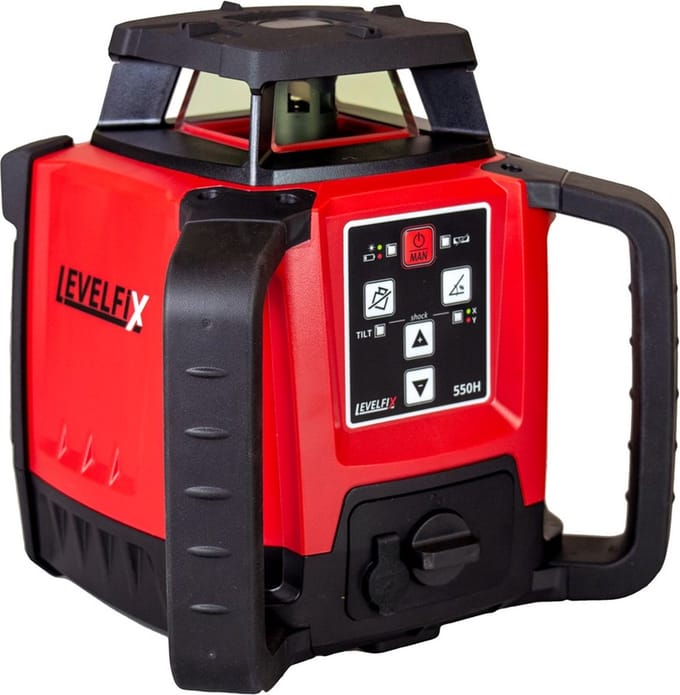 Levelfix 550H Bouwlaser inclusief ontvanger - Rood - 600m