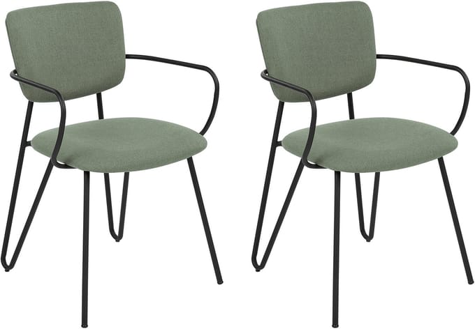 ELKO - Eetkamerstoel set van 2 - Donkergroen - Polyester