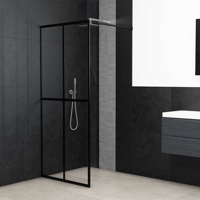 vidaXL - Inloopdouchewand - 80x195 - cm - transparant - gehard - glas