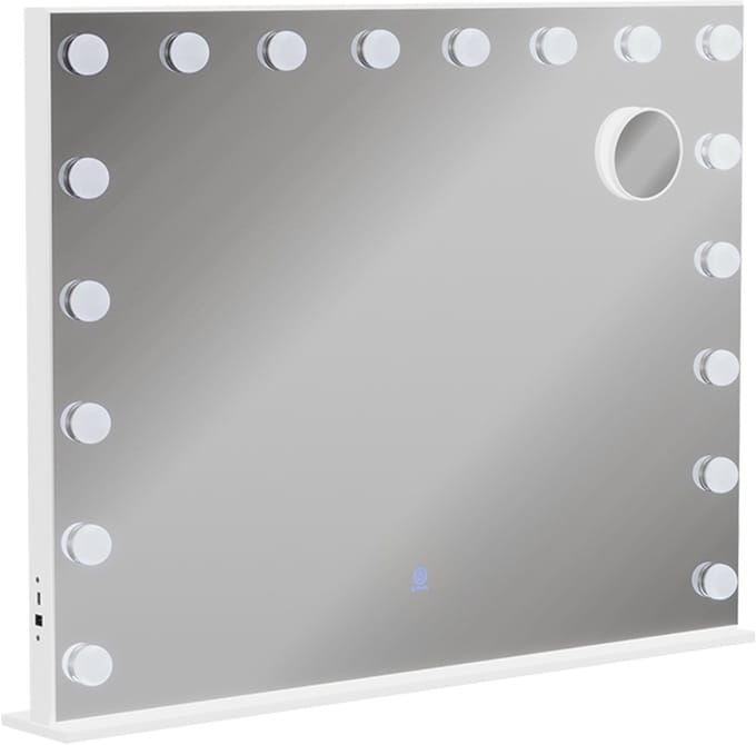 Vicco Greta Kaptafel spiegel – 80 x 61 cm met LED-verlichting Wit
