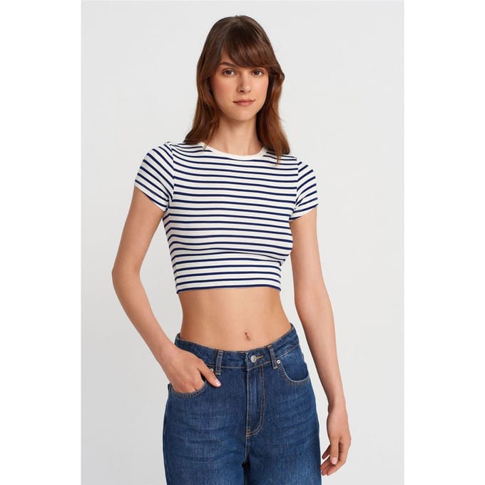 Gestreepte Crop Top Blouse