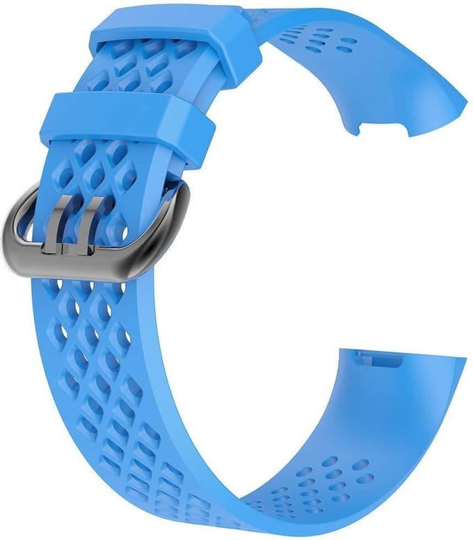 watchbands-shop.nl Siliconen bandje - Fitbit Charge 3 - Blauw - Large
