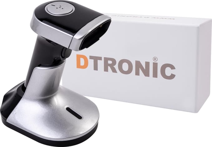DTRONIC DT3452 draadloze barcodescanner – Bluetooth & USB – 1D/2D QR – 16 uur accuduur – Plug & Play