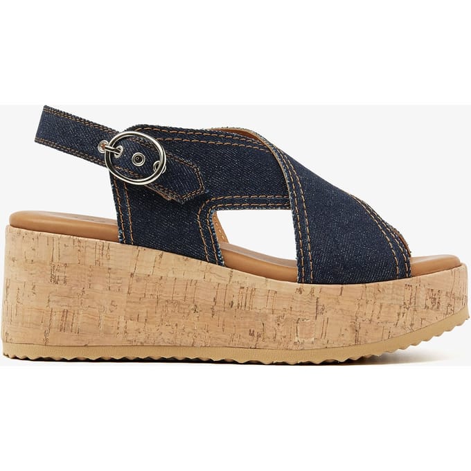 VIA VAI Sissel Capri Sandalen Dames - Denim - Blauw - Maat 42