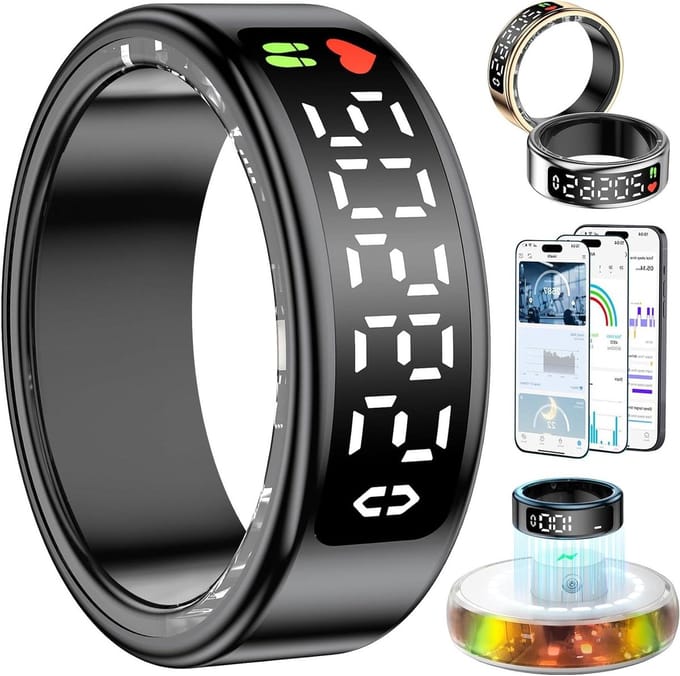 Smart Ring - Slimme - Slaapmonitoring Hartslag en Bloeddruk - Oplaadbaar
