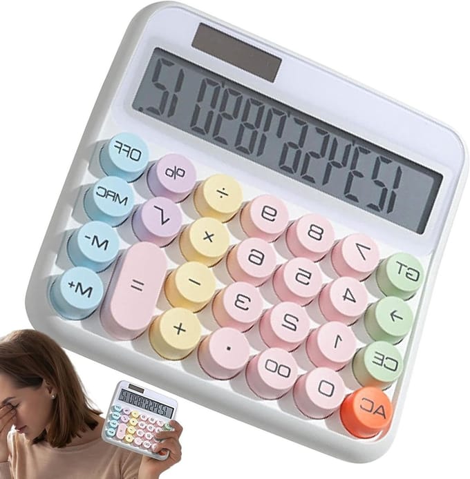Desktop Rekenmachine - Financieel Hulpmiddel - Dagelijkse Berekeningen - Ergonomisch Ontwerp - 15.3x14cm - Wit