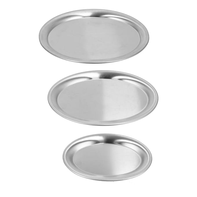 3 stuks RVS Dessertdienblad Spiegelpolijstproces Snack Sieraden DisplaydienbladZilver zilver