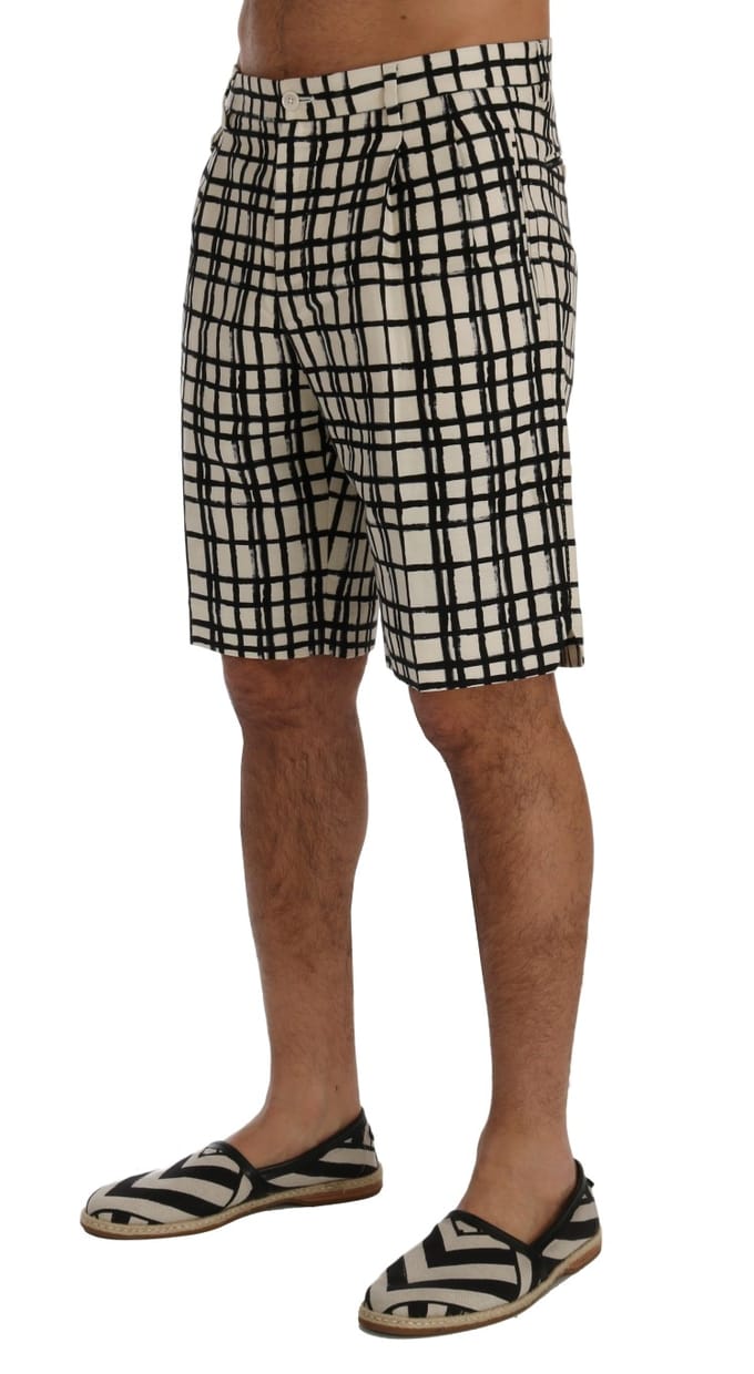 Casual Shorts Zwart Witte Ruit