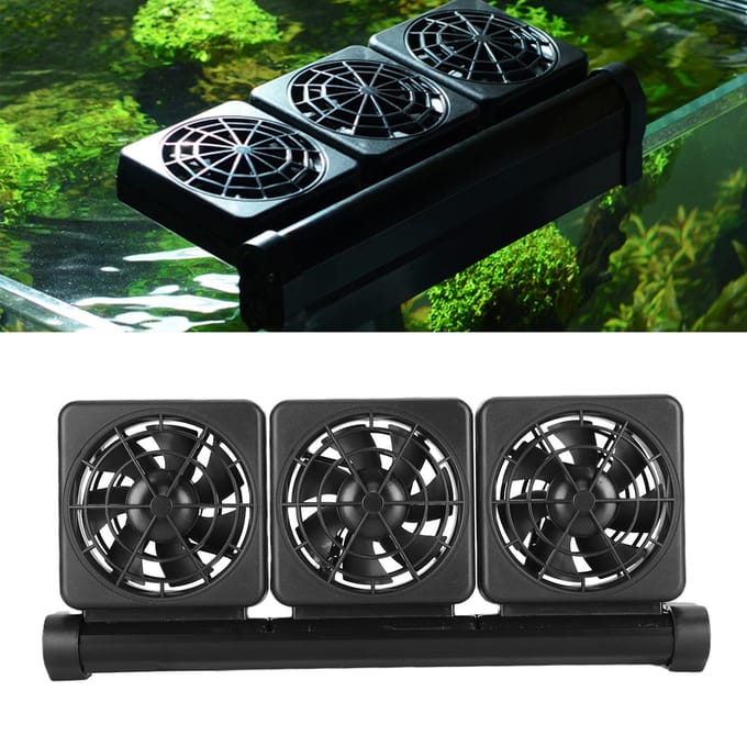 Aquarium Vissenkom Koelventilator Verlaag Watertemperatuur Instelbare Windsnelheid black