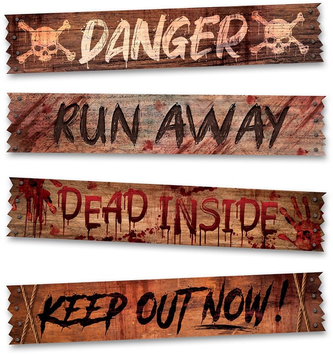 FIESTAS GUIRCA, S.L. - 4 Zombiezone-banners 70 x 13 cm