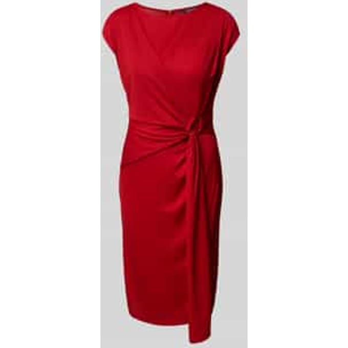 Knielange jurk in wikkellook, model 'Gervas'