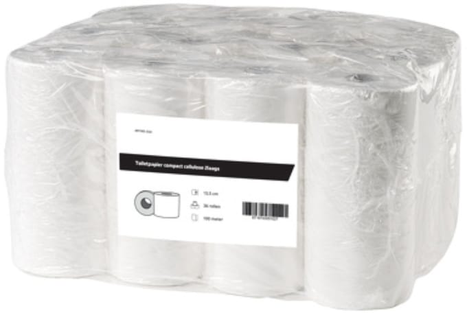 Toiletpapier Compact Cellulose 2-laags 100 Meter 36 Rol FSC