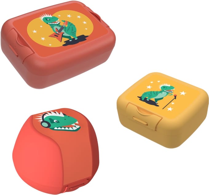 Bundel Cosy & Trendy Back to school set - Appeldoos/Snackdoos/Brooddoos - Dino