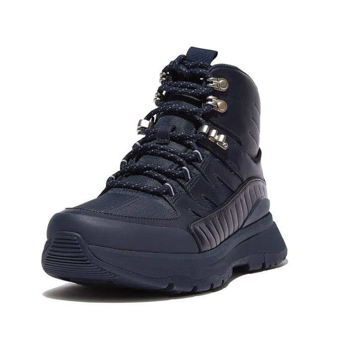 FitFlop Neo-D-Hyker Leather-Mix Outdoor Boots BLAUW - Maat 36