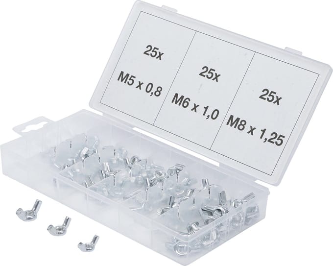 BGS 8133 - Assortiment d’écrous-papillons | 75 pièces