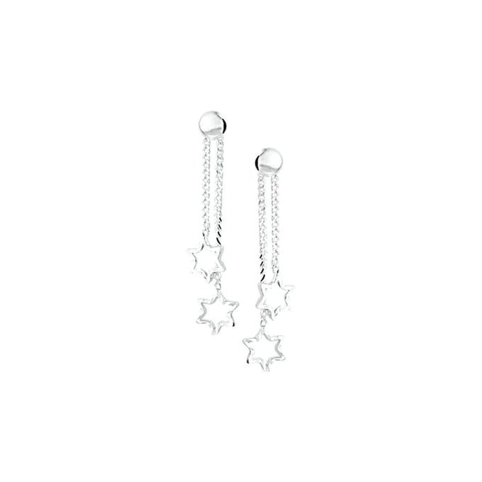 TFT Oorhangers  Ster Zilver Gerhodineerd Gediamanteerd