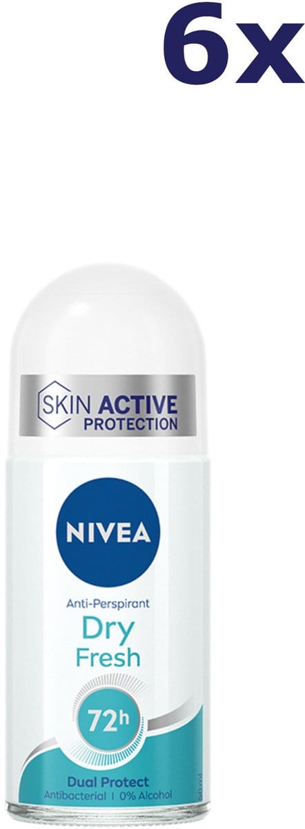 6x Nivea Deo Roll-on – Dry Fresh 50 ml