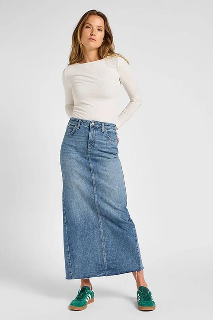 Lee Flap Pocket Maxi Skirt Bask In It Größe: W29 | Maxiröcke Outlet | Damen