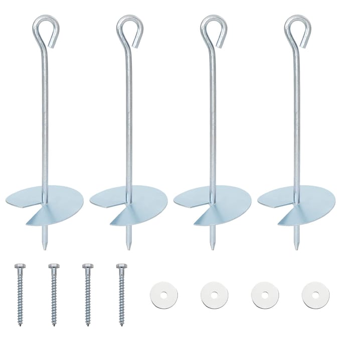 vidaXL - Aardanker - 4 - st - Ø10 - x - 30 - cm - Gegalvaniseerd - Metaal - zilver