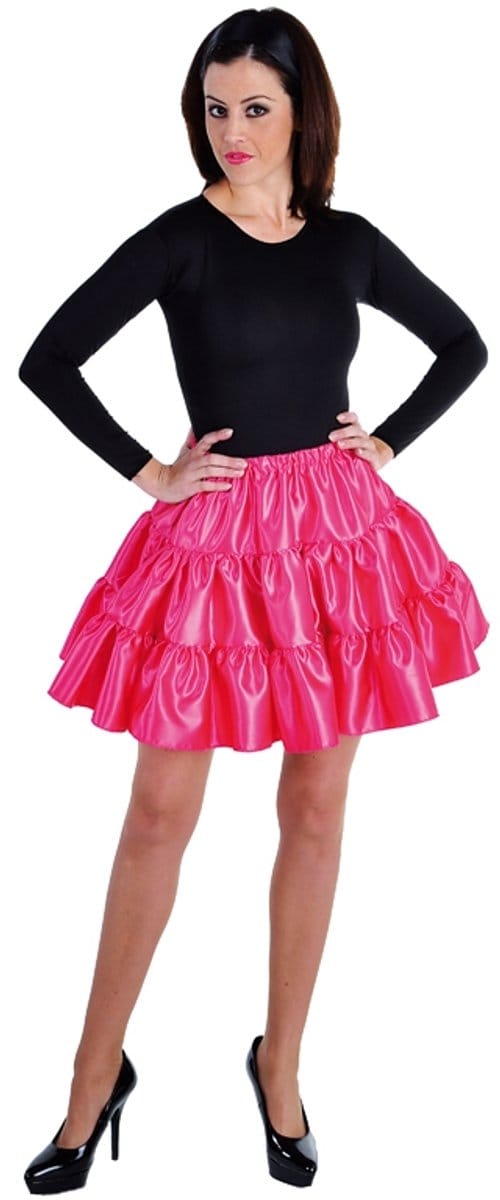 Volangen rok kort pink - Maat M