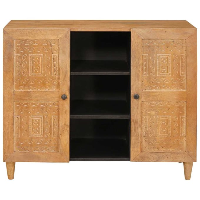 vidaXL - Dressoir - 90 - x - 33 - x - 75 - cm - Massief - Mango - Hout