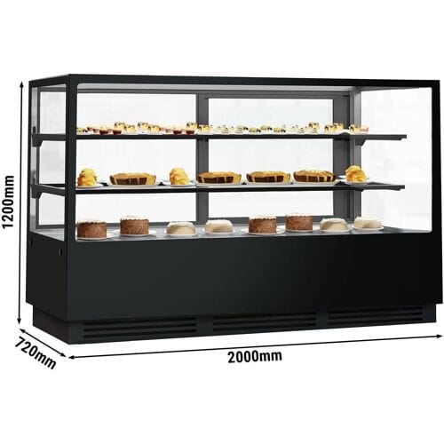 GGM Gastro Kühl- & Kuchenvitrine - 2000mm - Doppelverglasung - mit 2 Ablagen