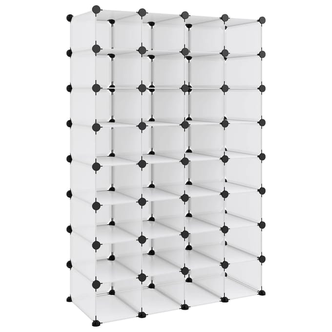 vidaXL - Schoenenrek - 93x36,5x140 - cm - polypropeen - transparant
