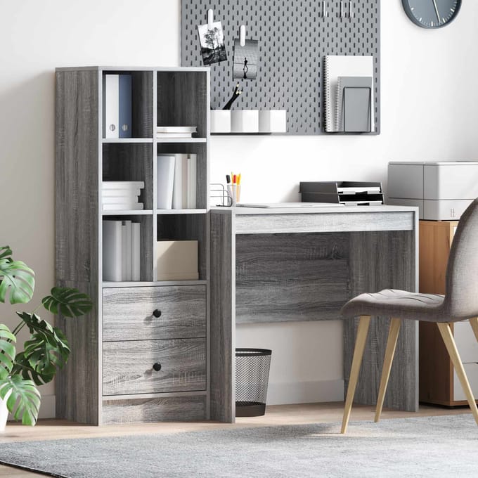 vidaXL - Bureau - Grijs - Sonoma - 125,5 - x - 50 - x - 127 - cm - 2 - st