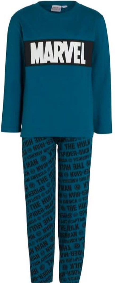 Marvel Pyjama Blauw | Maat 104/110 | Lange mouw | 100% BCI katoen