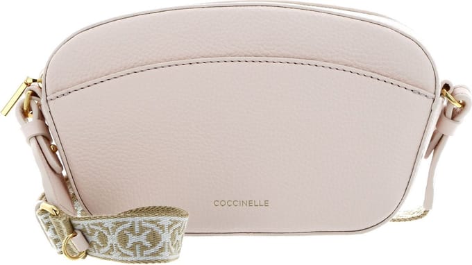 COCCINELLE Leren Schoudertas Enchanteuse Mini Bag Grained Leather Creamy Pink Roze