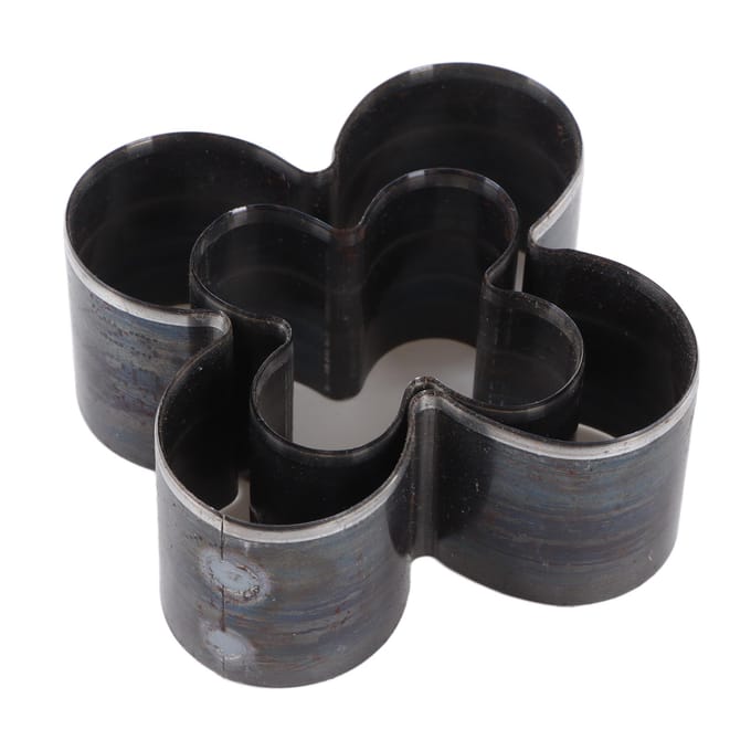 2 Pièces Matrice de Coupe Cuir Fleur Acier Allié Tranchant Forme Fleur 4 Feuilles Moule de Poinçonnage Creux pour Cuir black