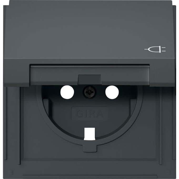 Gira TX44 Anthra HC Schuko Afdekplaat Met Tekstkader - 492267