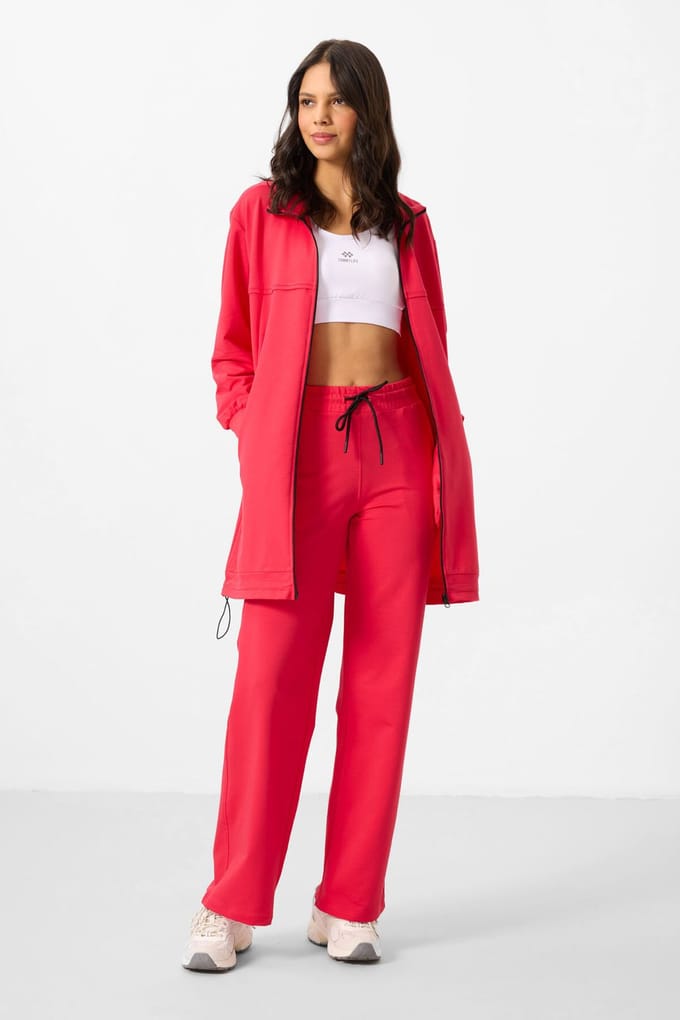 Dames Katoenmix Sweatshirt en Brede Broek Set